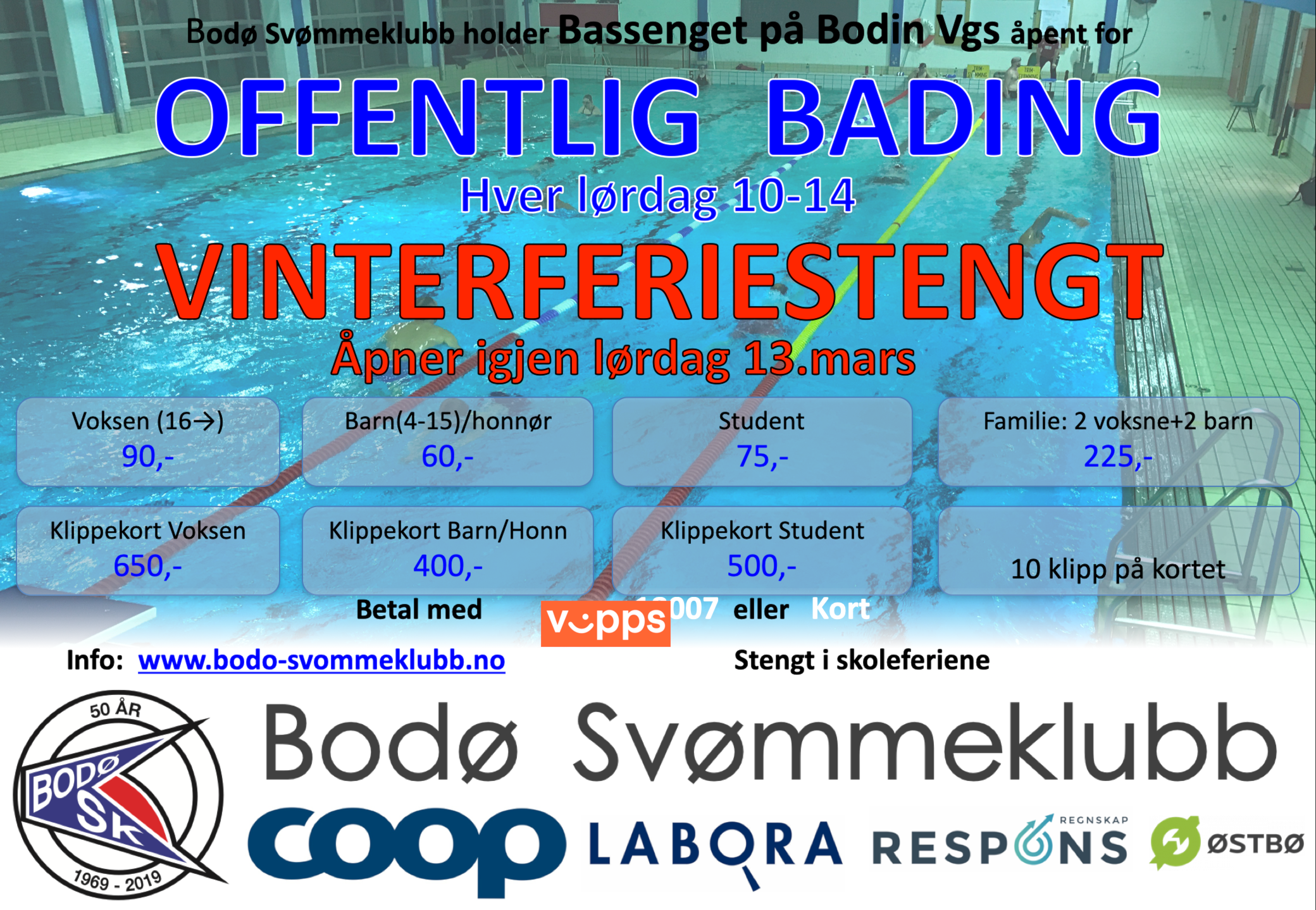 Offentlig Bading er Vinterferiestengt